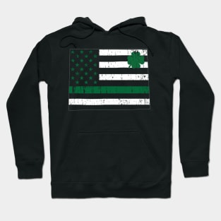 St Patricks Vintage Wyoming Irish USA Flag Hoodie